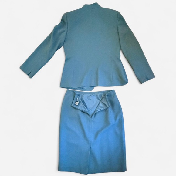 Kasper Teal business suit set teal blazer and teal skirt in Green blue - Picture 6 of 7